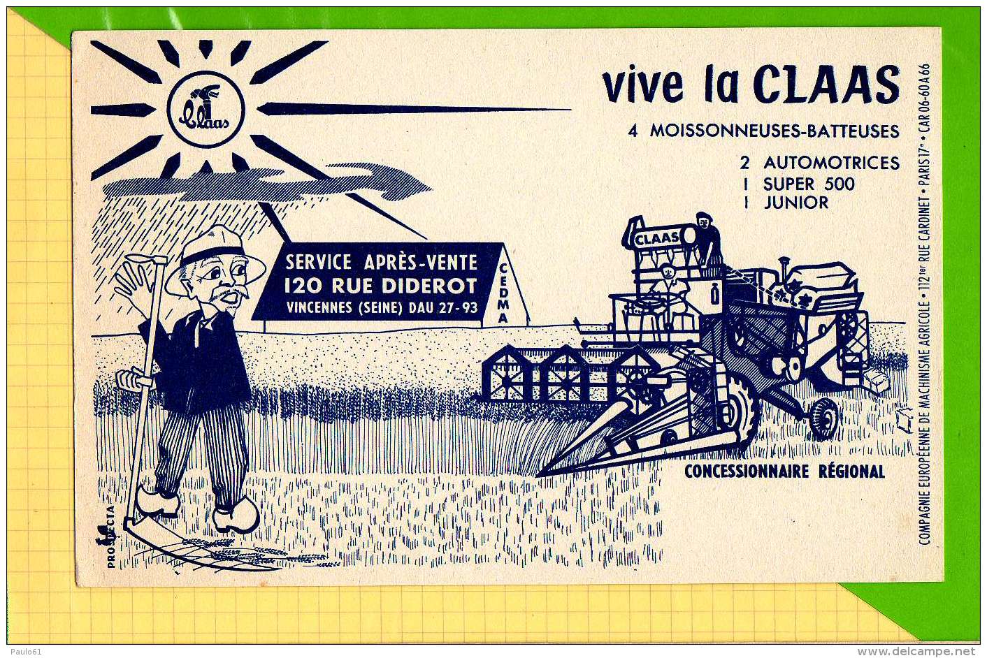 BUVARD &amp; Blotting Paper :Vive La CLAAS Moissonneuses Batteuses - Agriculture