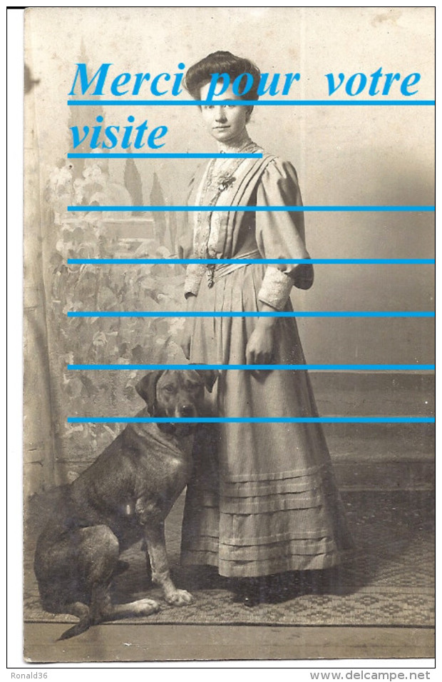 Cpp Portrait De Mme MERIGOT B Et Son Chien Adres Merigot Rue Mademoiselle PARIS XV - Genealogie