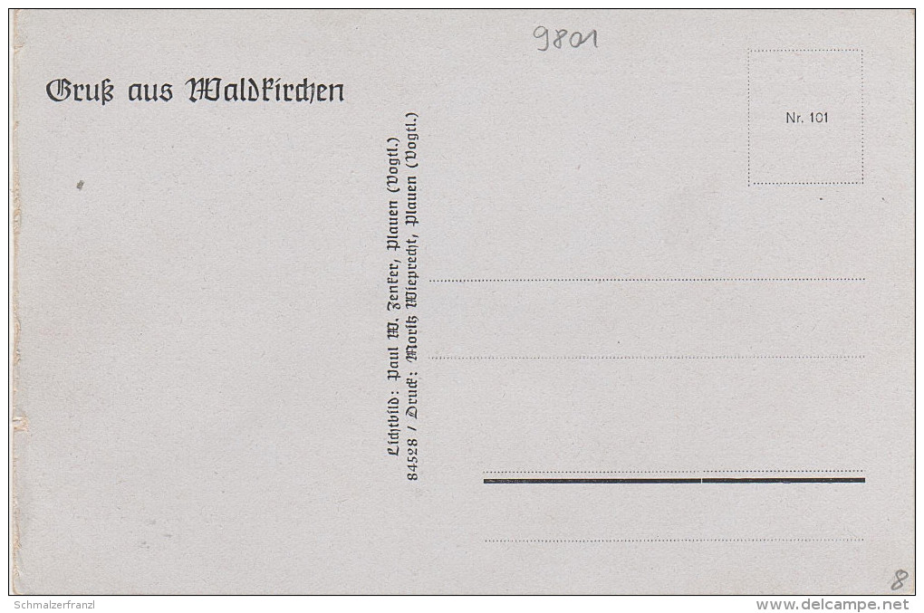 Litho AK Waldkirchen Vogtland Gasthaus Zur Grünen Linde Bei Lengenfeld Reichenbach Rodewisch Auerbach Treuen Irfersgrün - Crinitzberg