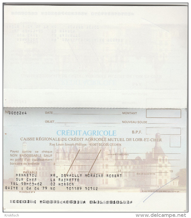 Chéquier Crédit Agricole 41 Chambord Loir-et-Cher - 1978 - Cheques & Traveler's Cheques
