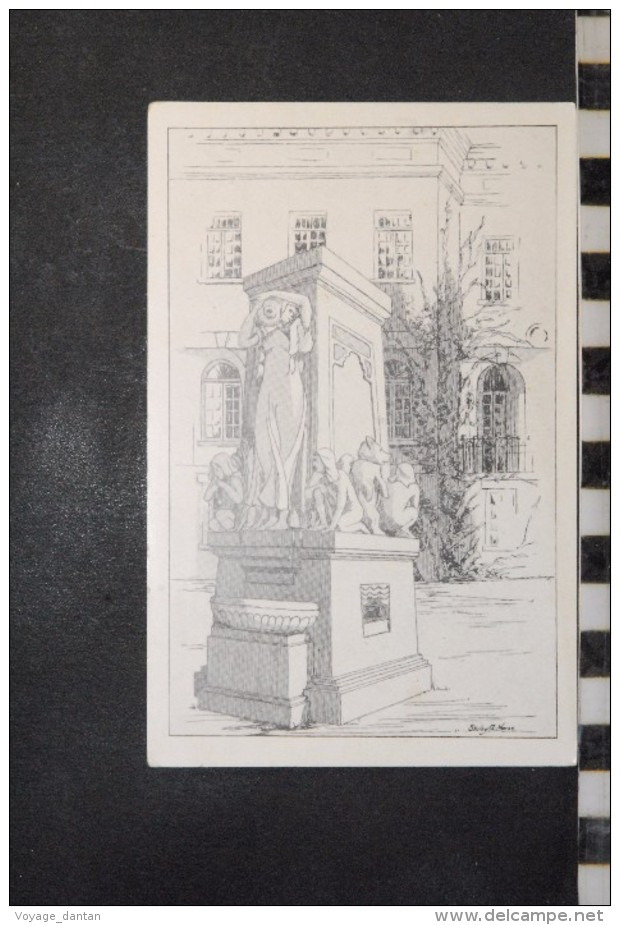 CP, Amerique, Etats Unis, The Trotter Fountain East Of Withers Public Library BLOOMINGTION Illinois Illustration Dessin - Other & Unclassified