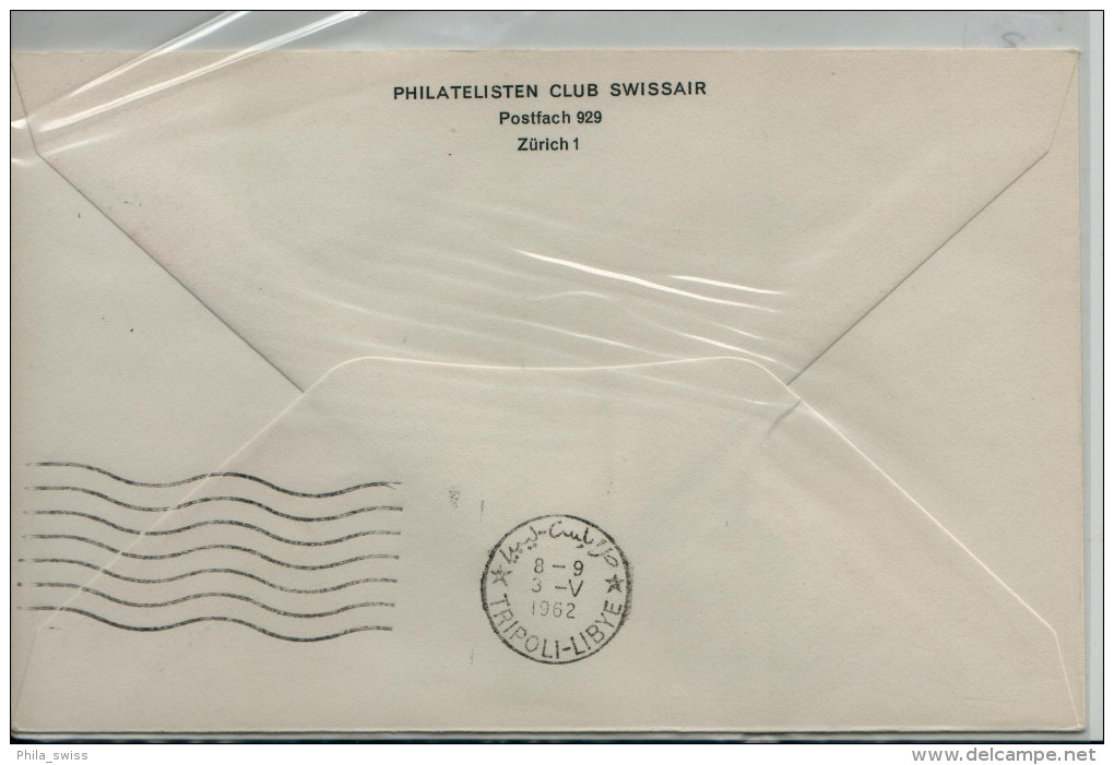 ZURICH / GENF / TRIPOLIS / LAGOS / ACCRA - Cover Air Mail - SWISSAIR First Flight - Eerste Vluchten