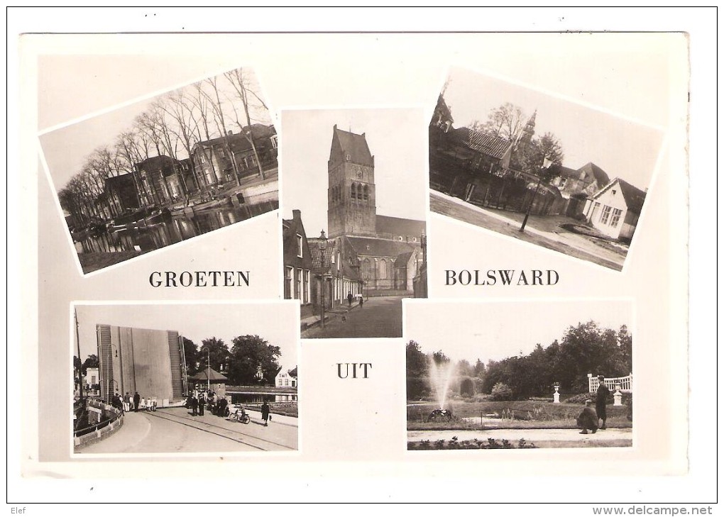 " Groeten Uit BOLSWARD ", Friesland, Nederland; Multivues; Ed Osinga ; Années 40 / 50, TB - Bolsward