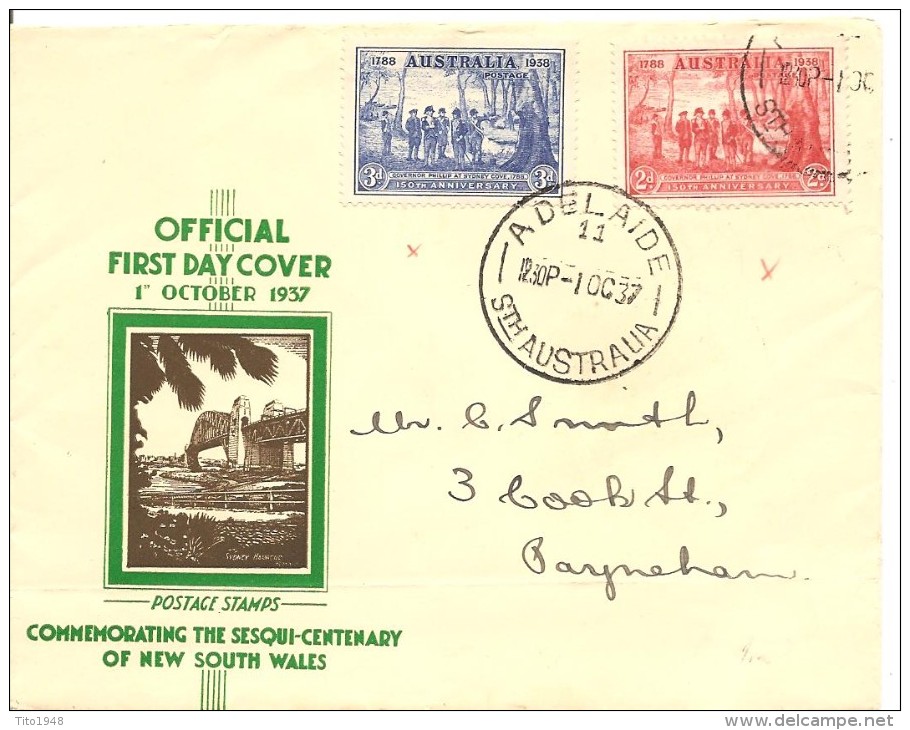 Australia, FDC 1937, With 2 Stamps, See Scans! - Lettres & Documents