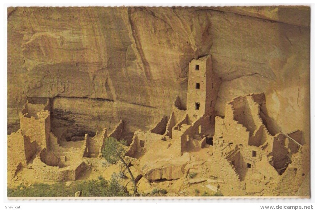 Square Tower House, Mesa Verde National Park, Colorado, Unused Postcard [17131] - Mesa Verde