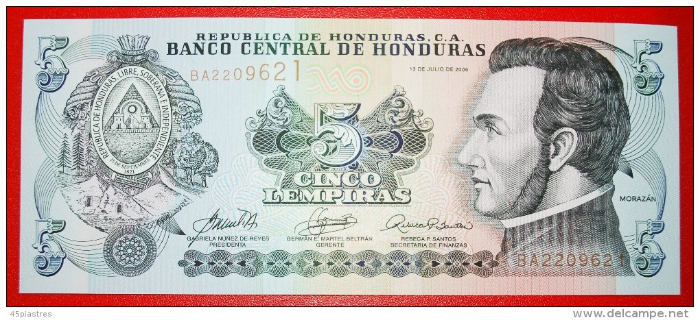 § WAR: HONDURAS &#9733; 5 LEMPIRAS 2006! UNC CRISP! LOW START&#9733;NO RESERVE! - Honduras