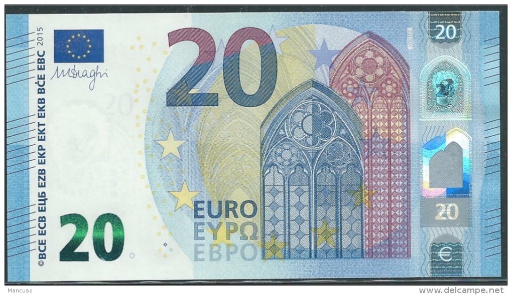 &euro; 20  SPAIN  VA V001 F2  DRAGHI  UNC - 20 Euro