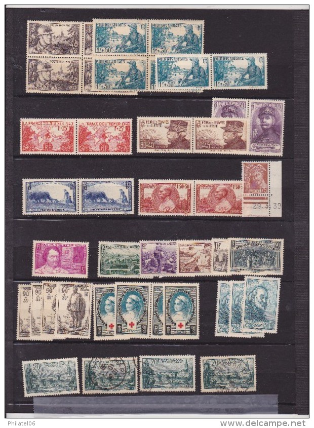 FRANCE  COLLECTION D'AVANT-GUERRE  NEUFS  (MNH**)  ET 5 TIMBRES OBLITERES  COTE : 918 EUROS - Collections