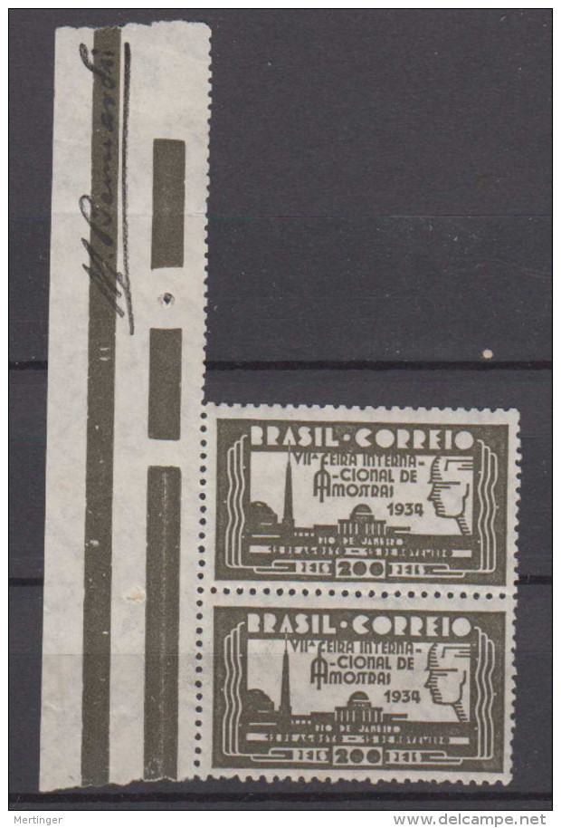 Brazil Brasil Mi# 405 ** MNH Pair FEIRA DE AMOSTRAS RIO 1934 - Ungebraucht