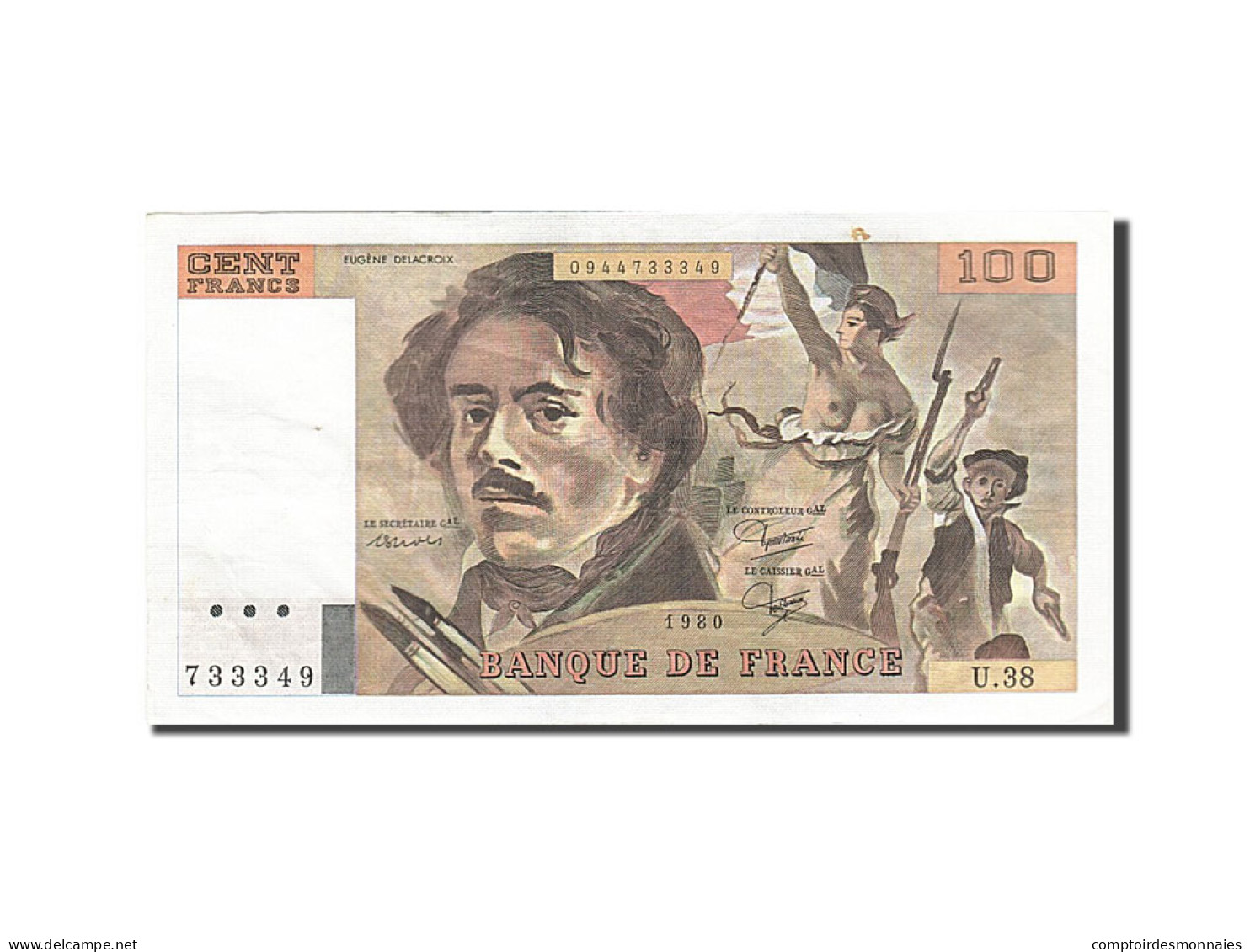 Billet, France, 100 Francs, 1978, 1980, SUP, Fayette:69.4b, KM:154b - 100 F 1978-1995 ''Delacroix''