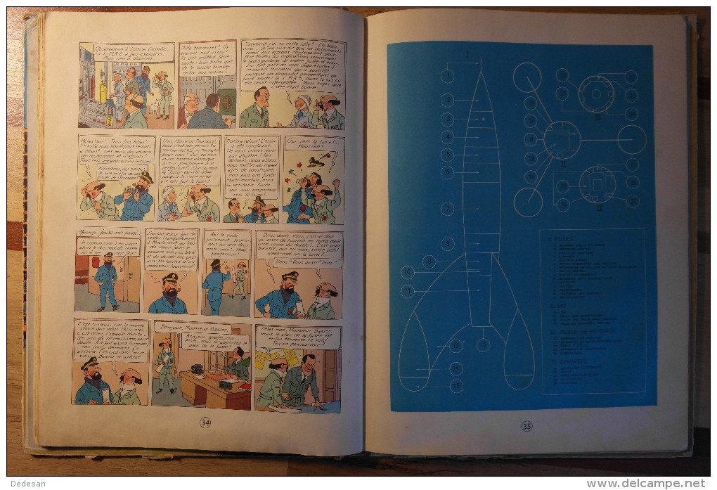 Tintin Objectif Lune 1958 B25 Cote 60 € Vendu 15 € - Hergé