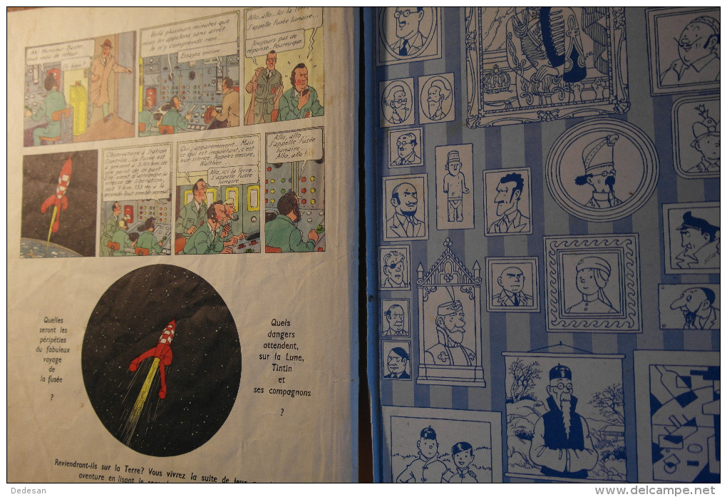 Tintin objectif lune 1958 B25 cote 60 € vendu 15 €