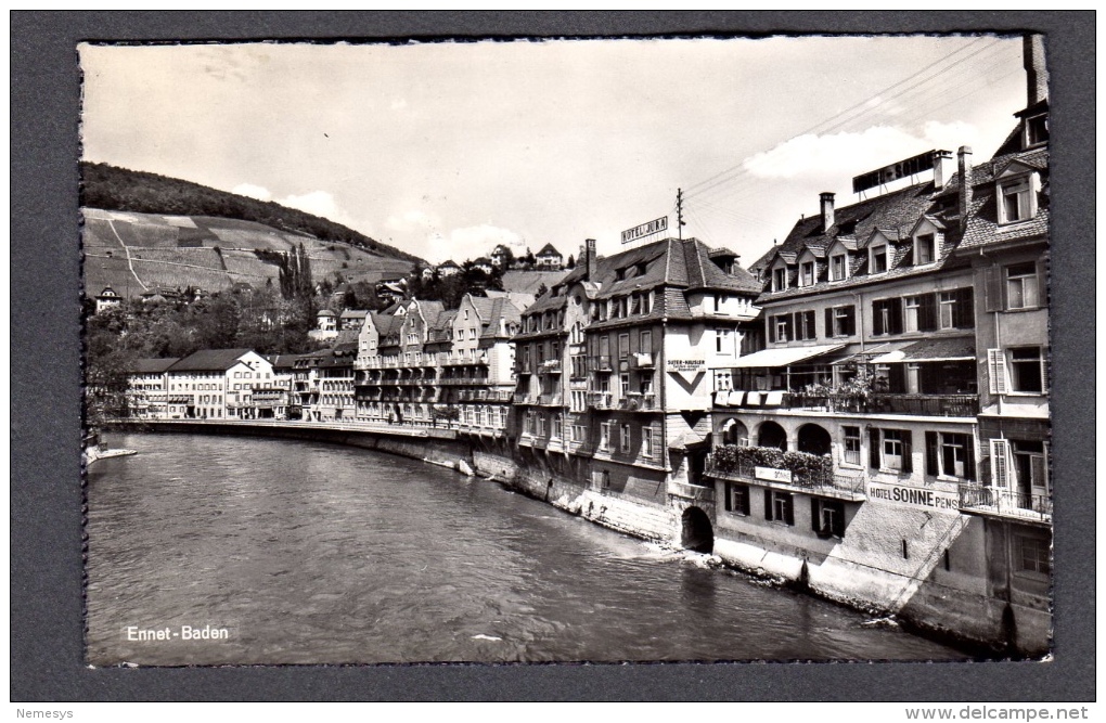 1958 ENNET-BADEN ENNETBADEN FP V SEE 2 SCANS HOTEL SONNE - Ennetbaden