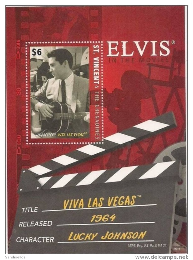 VINCENT GRENADINES SHEET ELVIS PRESLEY SINGERS ACTORS CINEMA MUSIC - Elvis Presley