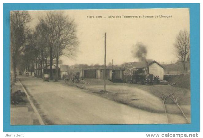 CPA Chemin De Fer Gare Des Tramways Et Avenue De Limoges - Train - THIVIERS 24 - Thiviers