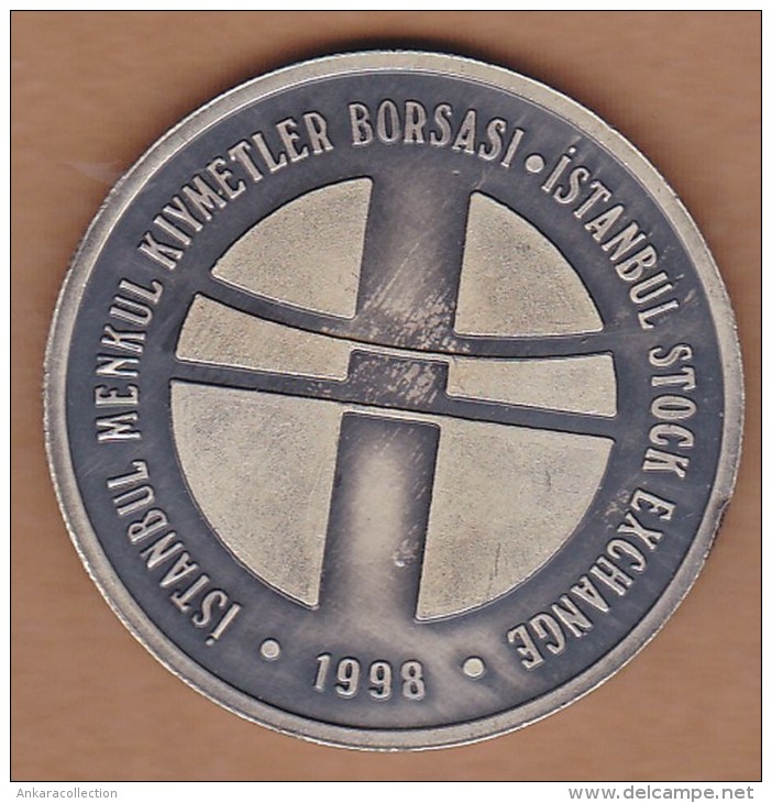 AC - ISTANBUL STOCK EXCHANGE OXIDE SILVER MEDAL MEDALLION RARE TURKEY 1998 - Professionals / Firms