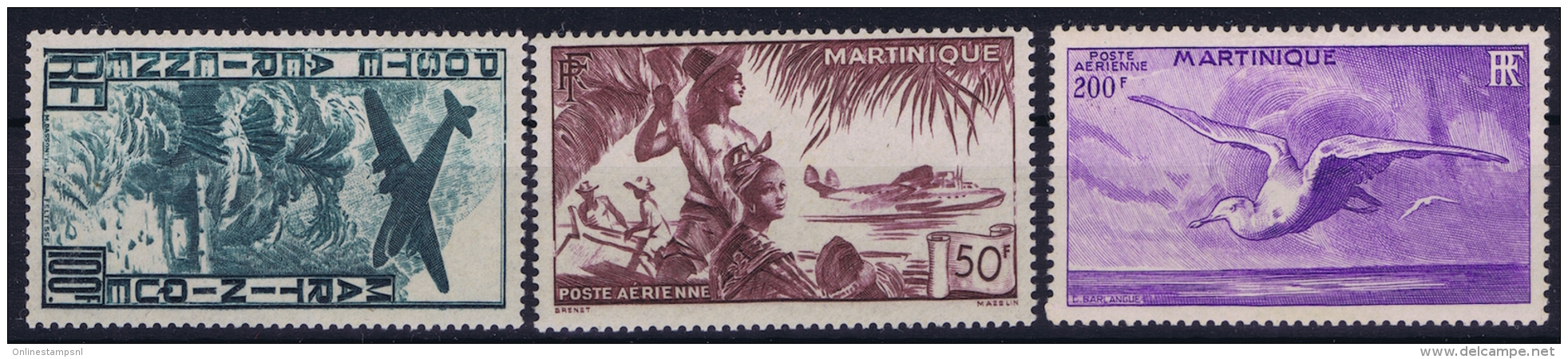 Martinique: Yv AE 13-15  MH/* Falz/ Charniere - Airmail