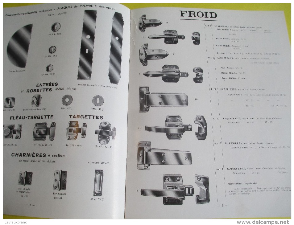 Catalogue De Quincaillerie De Bâtiment/PICARDparis//Ch Bernard/Feuquiére -en-Vimeu/Somme/1951   CAT130 - Catalogi