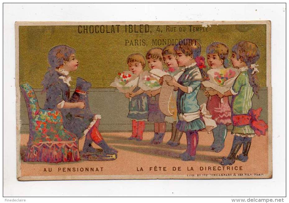 Chromo - Chocolat Ibled - Au Pensionnat, La Fête De La Directrice - Ibled