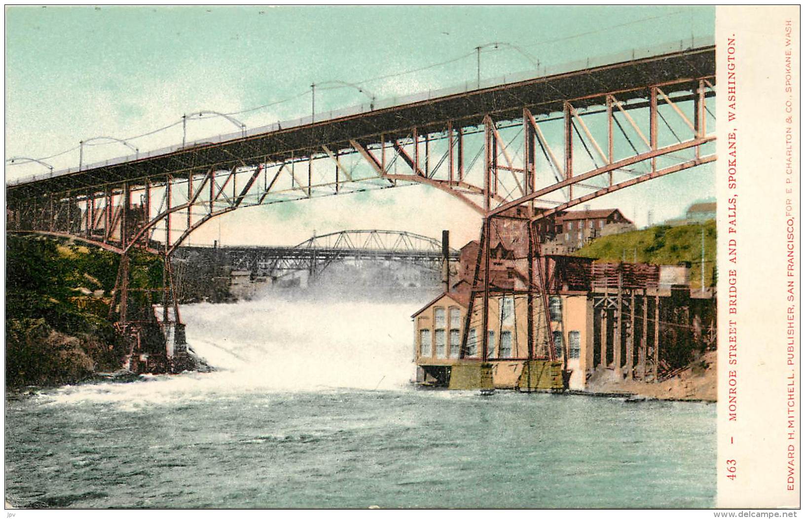 MONROE STREET BRIDGE ANS FALLS, SPOKANE, WASHINGTON . - Spokane