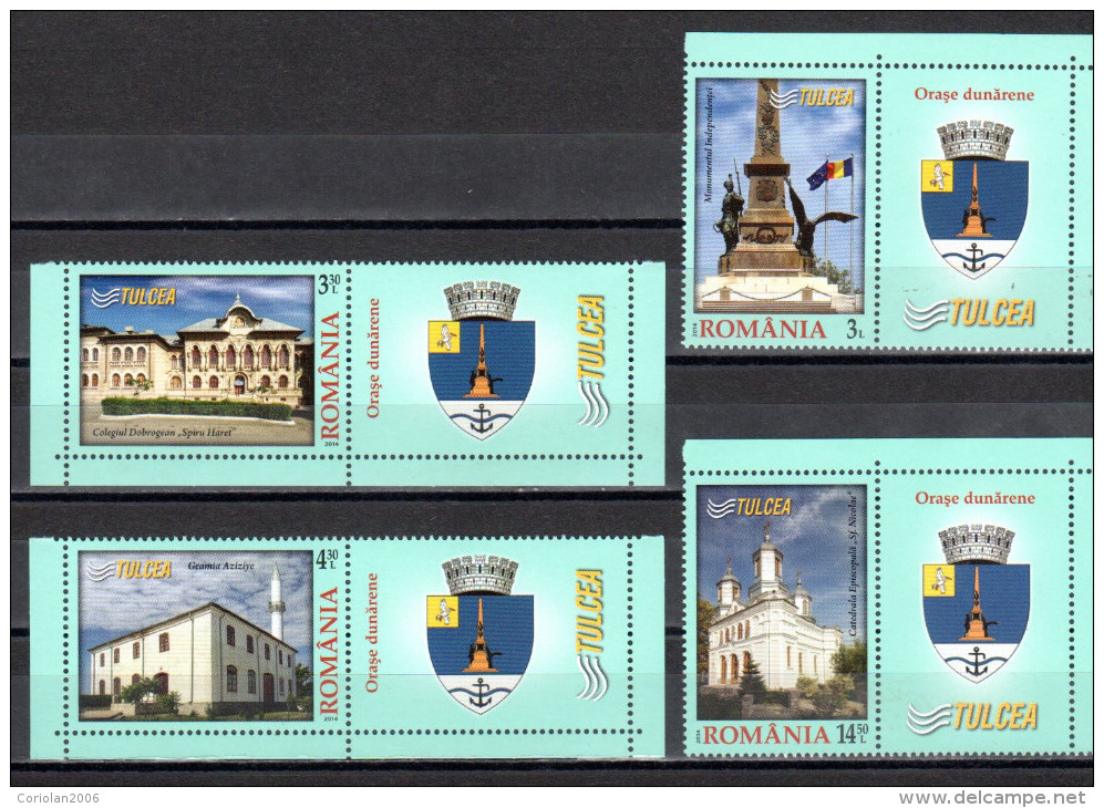 Romania 2014 / Danube Cities - Tulcea / Set 4 Stamps With Labels - Unused Stamps