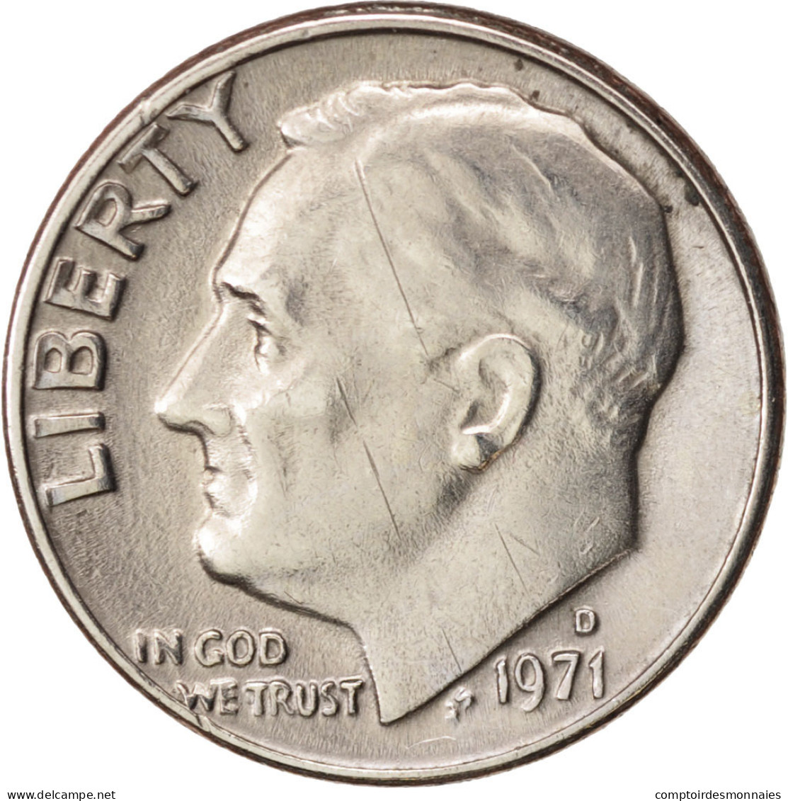 Monnaie, États-Unis, Roosevelt Dime, Dime, 1971, U.S. Mint, Denver, TTB+ - 1946-...: Roosevelt