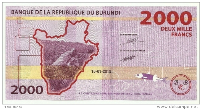 Burundi - 2.000 Francs 2015    ++++++++ - Burundi