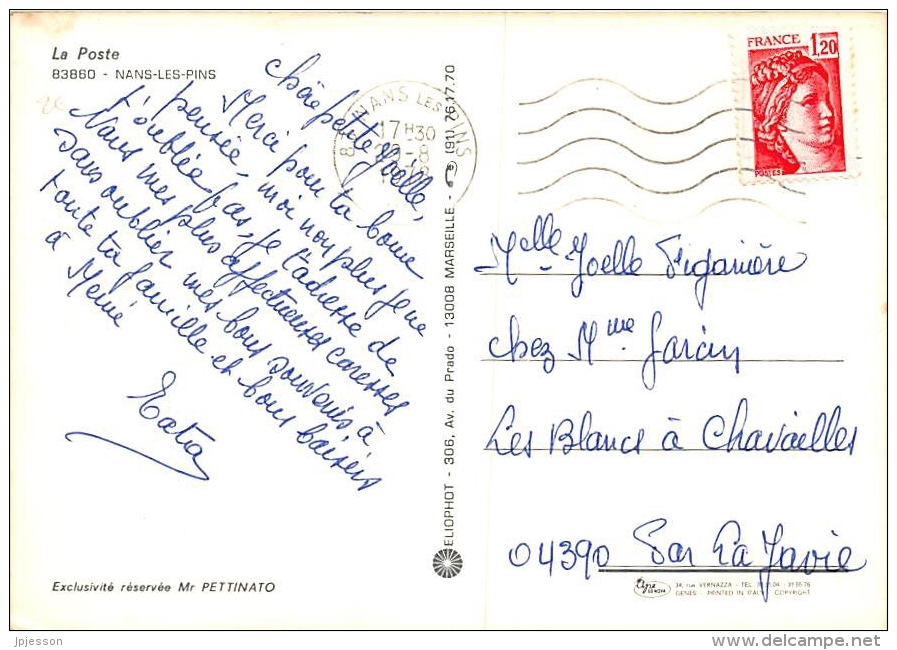 VAR  83  NANS LES PINS  LA POSTE - Nans-les-Pins