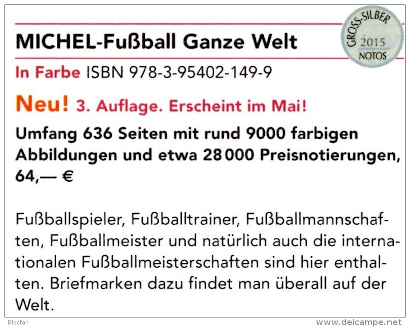 Fußball Catalogue MICHEL 2016 New 68€ Zur EM/Championat Fußballmarken Ganze Welt Topics Soccer Stamps Of The World - Algemene Kennis