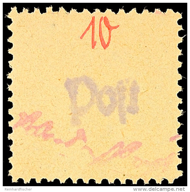 10 Pf. Freimarke, Kurzschriftstempel Rötlichlila,, Tadellos Postfrisch, Gepr. Sturm BPP, Mi. 150,-, Katalog:... - Grossraeschen