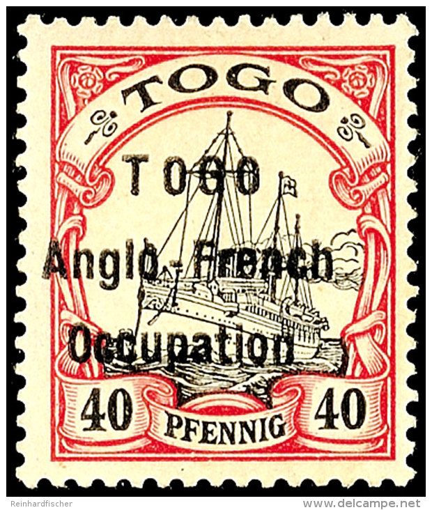 40 Pf. Tadellos Ungebraucht, Gepr. Hoffmann-Giesecke, Mi. 400.-, Katalog: 7I *40 Pf. In Perfect Condition... - Togo