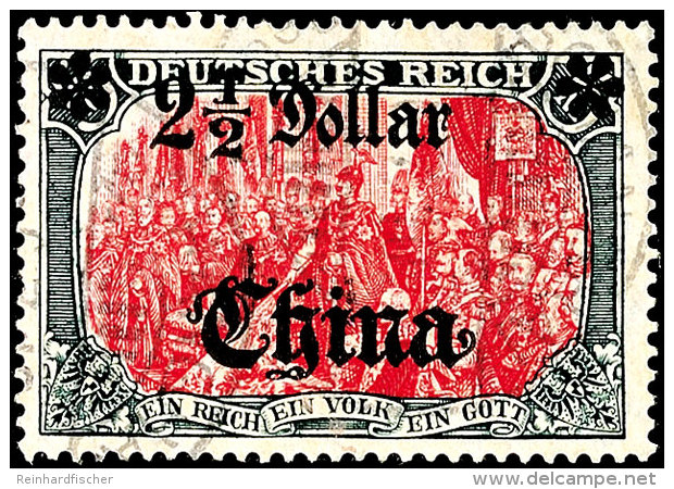 2 1/2 Dollar Auf 5 Mark, Linke Rosette Auf Einer Spitze (47 IALII PF I), Tadellos Gestempelt, Gepr. Richter, Ebel... - Chine (bureaux)