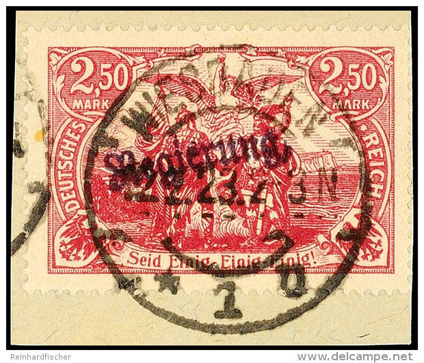 2,50 Mk Braunlila, Violettschwarzer Aufdruck "Regierung" In Type I, Mit Vollem Stempel "WIESBADEN 1 U 12.2.23" Auf... - Autres & Non Classés