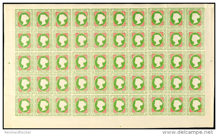 1/2 Schilling Durchstochen, Berliner Neudruck 1884, Im Bogen Mit Etwas Verkürzten Bogenrändern, Alle 50... - Héligoland