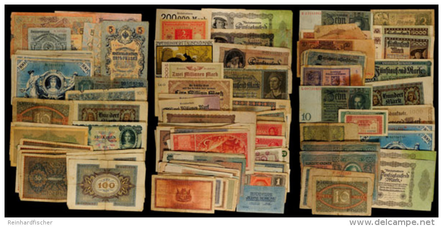 1908/50, 120 Banknoten In üblicher Gebrauchter Erhaltung, Deutsches Reich, Böhmen Und Mähren Mit... - Autres & Non Classés