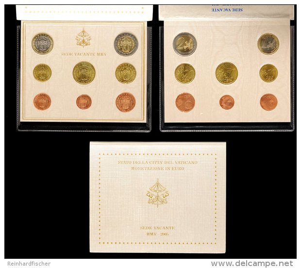 1 Cent Bis 2 Euro, 2005, Sede Vacante, Kursmünzensatz Im Ausgabefolder, St.  St1 Cent Till 2 Euro, 2005,... - Vatican