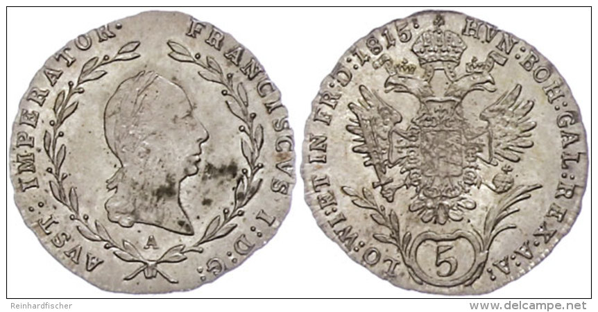 5 Kreuzer, 1815, Franz I., Wien, J. 171, St.  St5 Kreuzer, 1815, Francis I., Vienna, J. 171, St.  St - Autriche