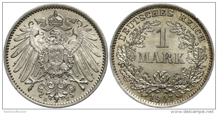 1 Mark,1907, Großer Adler, E, F. St., Katalog: J. 17 1 Mark, 1907, Large Eagle, E, F. St., Catalogue: J.... - Autres & Non Classés