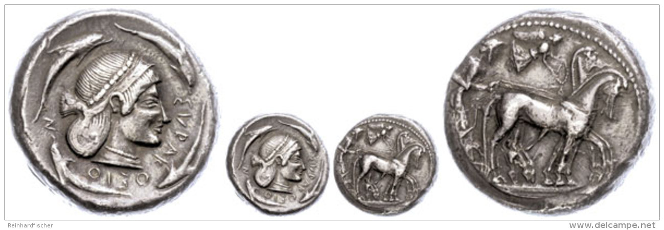 Syrakus, Tetradrachme (17,23g), Ca. 480 V. Chr. Av: Quadriga Nach Rechts, Darüber Nike. Rev: Arethusakopf Nach... - Non Classés