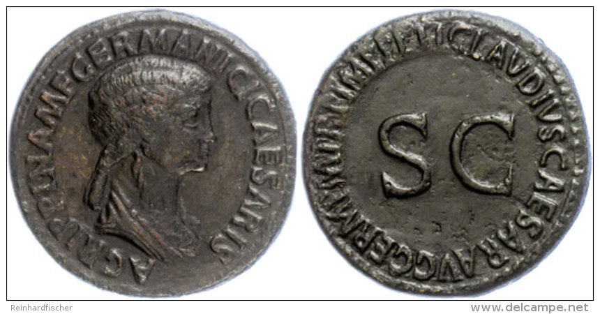 Agrippina Maior, Gest. 33 N. Chr., Sesterz (28,45g) Unter Claudius 42-43 N. Chr.. Av: Büste Nach Rechts... - Autres & Non Classés