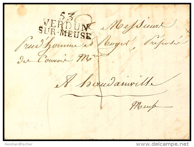"53 VERDUN SUR-MEUSE", L3 Klar Auf Portobrief Mit Inhalt Nach Haudainville, 1818  BF53 VERDUN SUR-MEUSE,... - Autres & Non Classés