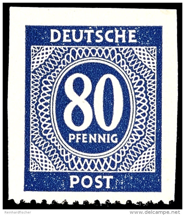 80 Pfg Ziffern, Nur Unten Gezähnt, Tadellos Postfrisch, Gepr. Schlegel BPP, Mi. 1.000.- (alter Ausruf 280),... - Autres & Non Classés