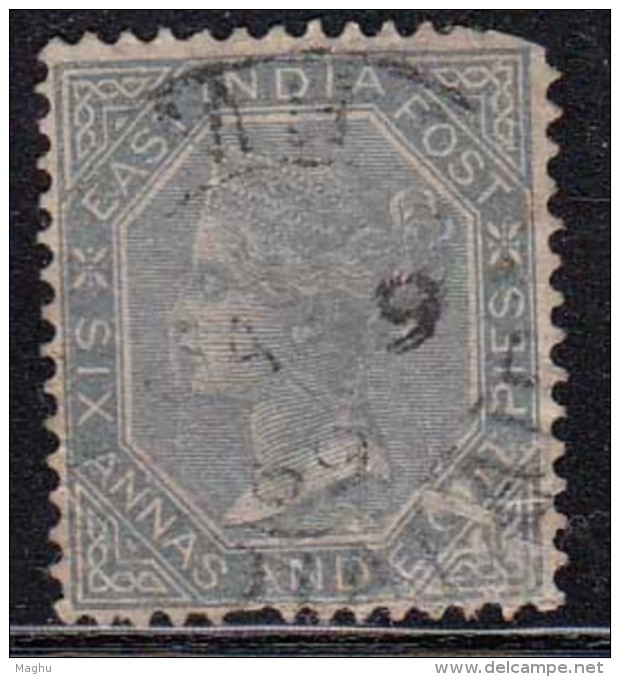 British East India Used 1866 - 1867......6a8p, Six Annas Eight Pies,  Elephant Wartermark, As Scan - 1854 Britische Indien-Kompanie