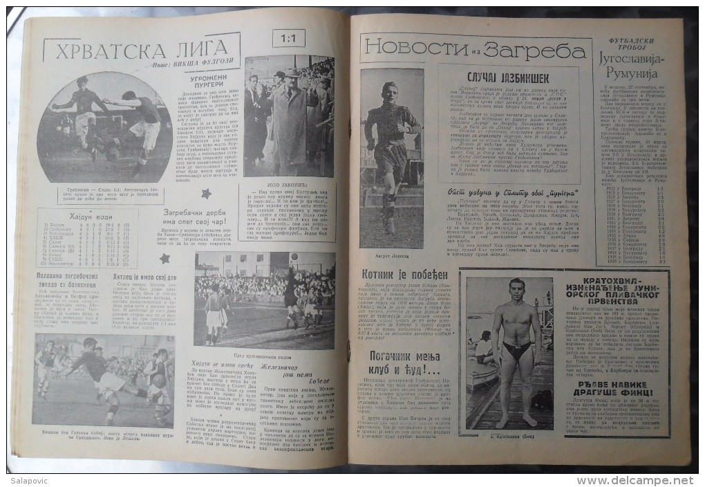 SPORTSKA REVIJA  BR. 30, 1940  KRALJEVINA JUGOSLAVIJA, NOGOMET, FOOTBALL - Boeken