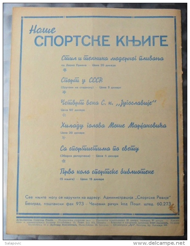SPORTSKA REVIJA  BR. 32, 1940  KRALJEVINA JUGOSLAVIJA, NOGOMET, FOOTBALL - Libros