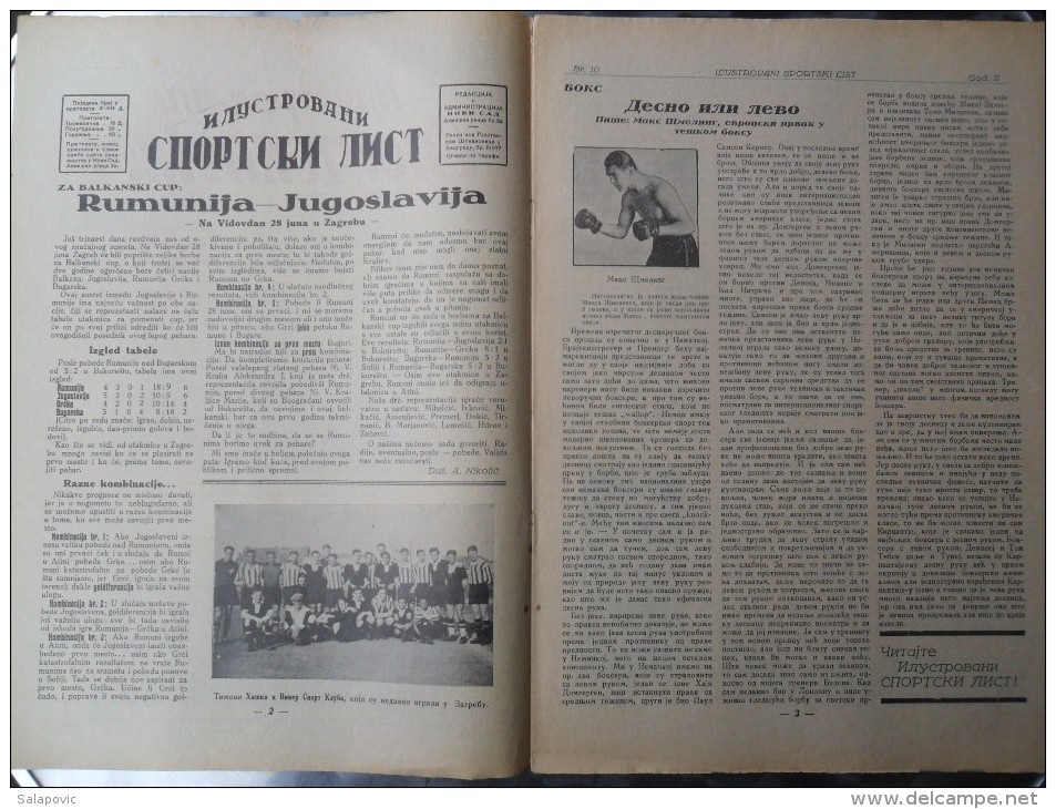 ILUSTROVANI SPORTSKI LIST, NOVI SAD  BR.10, 1931  KRALJEVINA JUGOSLAVIJA, NOGOMET, FOOTBALL - Libros