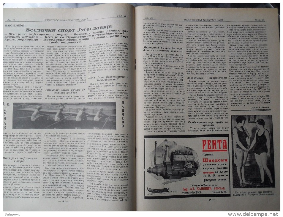 ILUSTROVANI SPORTSKI LIST, NOVI SAD  BR.10, 1931  KRALJEVINA JUGOSLAVIJA, NOGOMET, FOOTBALL - Livres