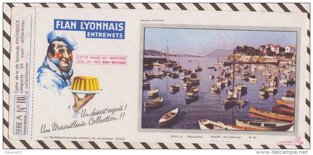 28 BUVARD FLAN LYONNAIS PROVENCE TOULON PORT ST LOUIS   10.5 X 23.5 CM - Koek & Snoep