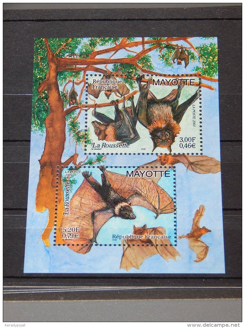 Mayotte - 2001 Comoros Bats Block MNH__(TH-15548) - Blocs-feuillets