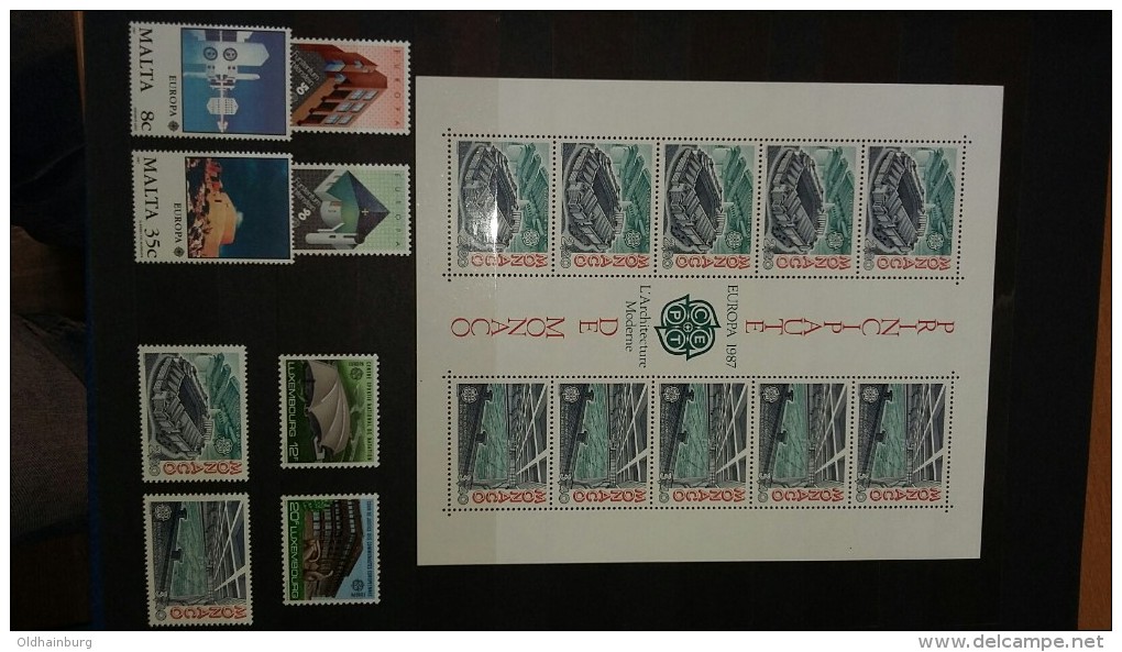 0210: Europa Cept- überkomplette Sammlung mit Blocks, Kleinbögen 1978- 1987 ** (40 Bilder !)